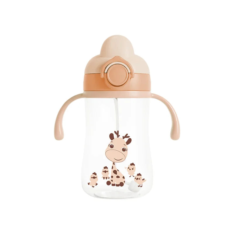 Portable Baby Water Bottles 300ml Baby Feeding Cup With Straw Children Learn Feeding Drinking Bottle Kids Training Cups BPA Free