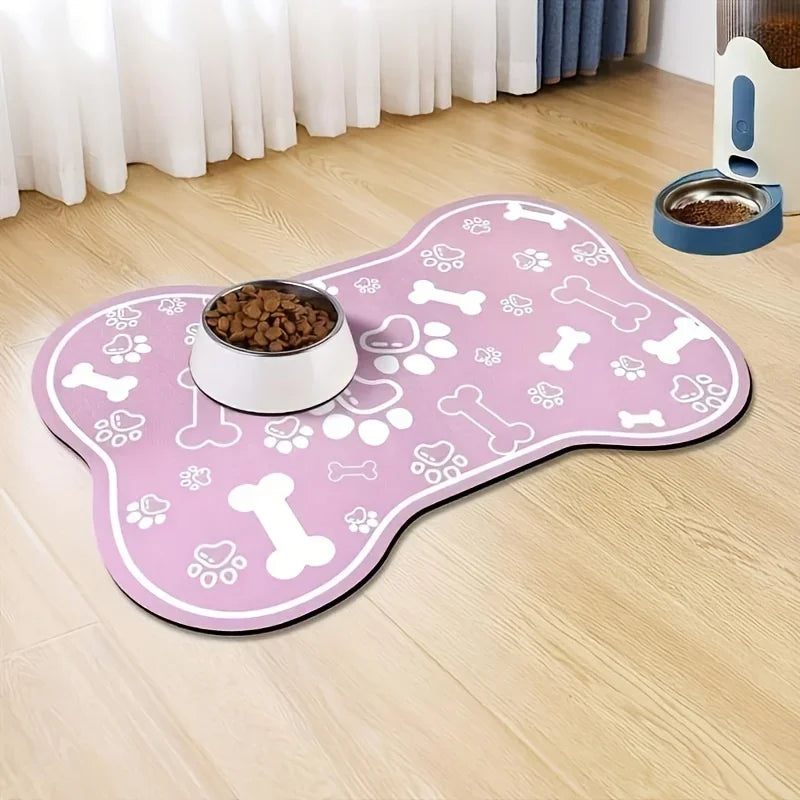 1pc Pet Feeding Mat - Non slip, Scratch resistant, Quick drying Pet Meal Mat, Suitable for Dogs and Cats - Easy to Clean
