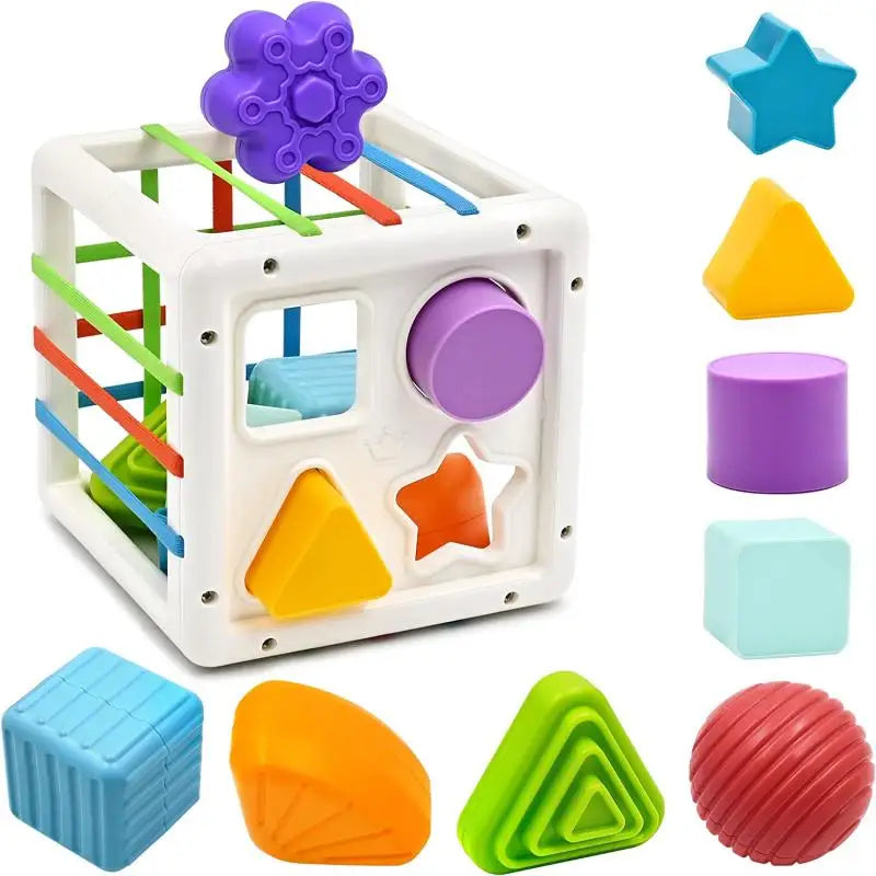 7 in 1 Baby Toys 0 6 12 Months Sensory Shape Sorter Toys Pull String Toy Montessori Educational Toys for Children 1 2 3Year Game