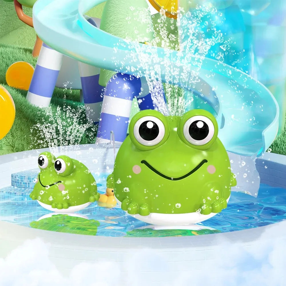 Interactive Baby Bath Toys, Automatic Rotating Whale Frog Spray Ball, Surprise Bathtub Sprinkler for Toddlers