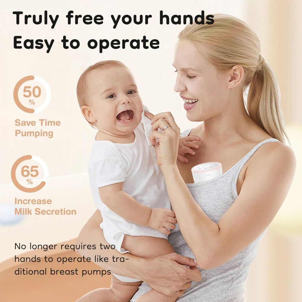 Wearable Breast Pump Hands Free Electric Breast Pumps Comfort Milk Collector Lightweight with LED Display 4 Modes & 12 Levels