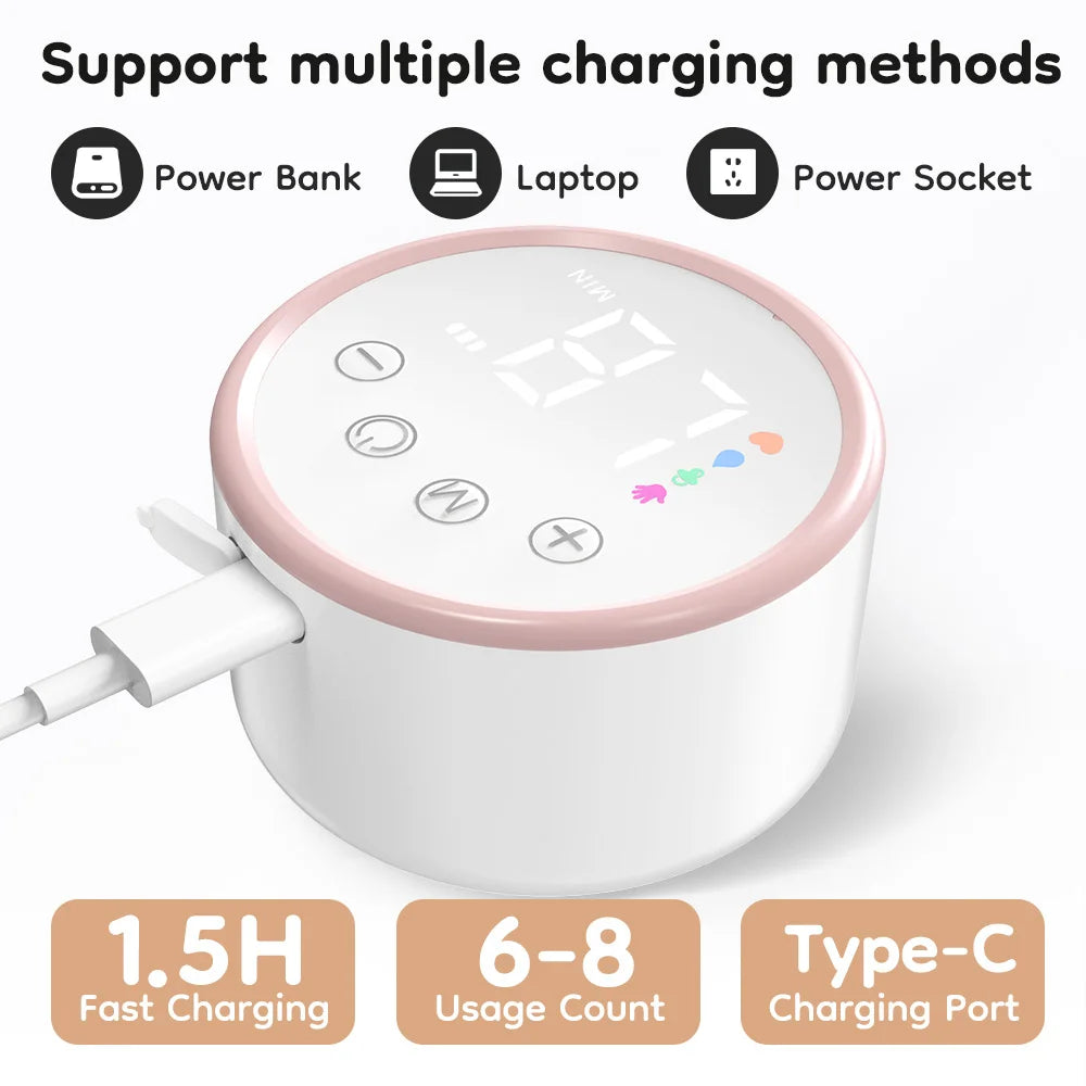 Wearable Breast Pump Hands Free Electric Breast Pumps Comfort Milk Collector Lightweight with LED Display 4 Modes & 12 Levels