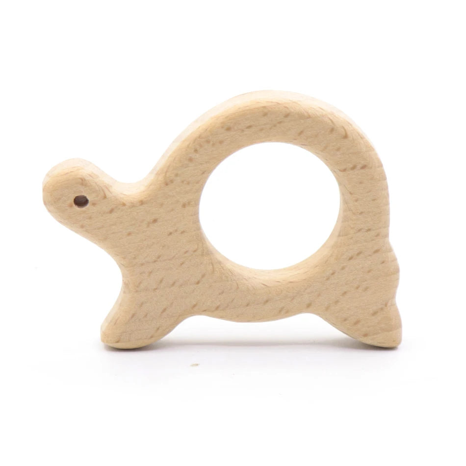 DIY Baby Gym Toys Wood Necklace Pendant Food Grade Wooden Teether Toys Tortoise Koala Whale Turtle Wooden Teething Toys