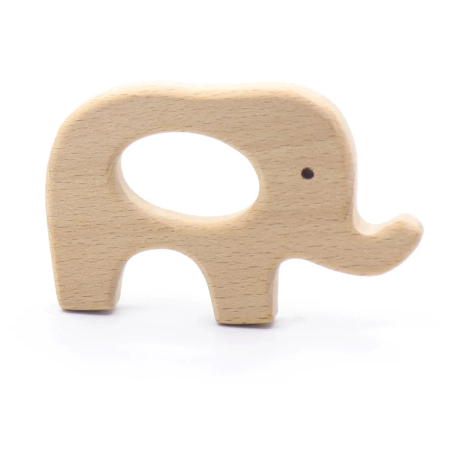 DIY Baby Gym Toys Wood Necklace Pendant Food Grade Wooden Teether Toys Tortoise Koala Whale Turtle Wooden Teething Toys