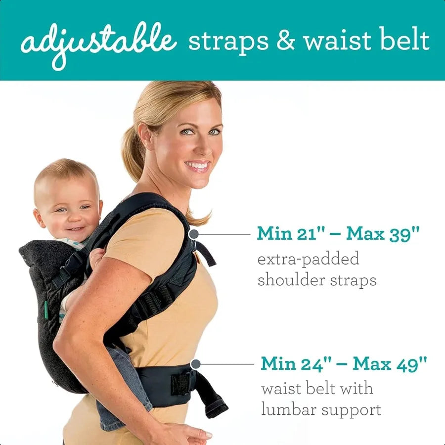 Infant Flip 4 in1 Convertible Baby Carrier Adjustable Ergonomic Baby Gift Registry Essential Baby Carrier for Newborn to Toddler
