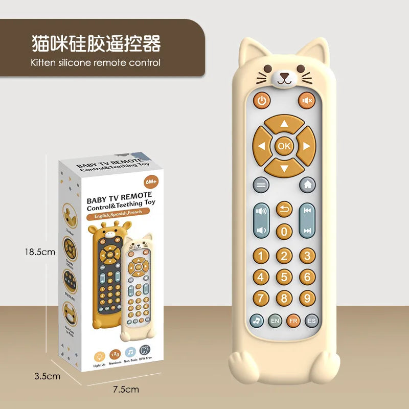 Baby Simulation TV Remote Control Toys Musical Light Sensory Kid Early Educational Learning Montessori Christmas present