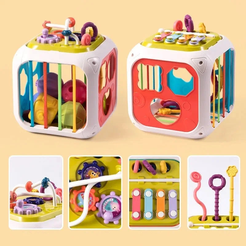 7 in 1 Baby Toys 0 6 12 Months Sensory Shape Sorter Toys Pull String Toy Montessori Educational Toys for Children 1 2 3Year Game