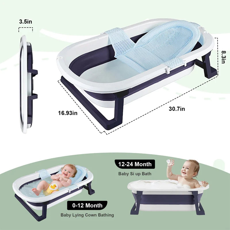 Newborn Collapsible Baby Bathtub Portable Travel Bathtub  Foldable Baby Bathtub Foldable Bath Basin Newborns For Baby 0-36 Month