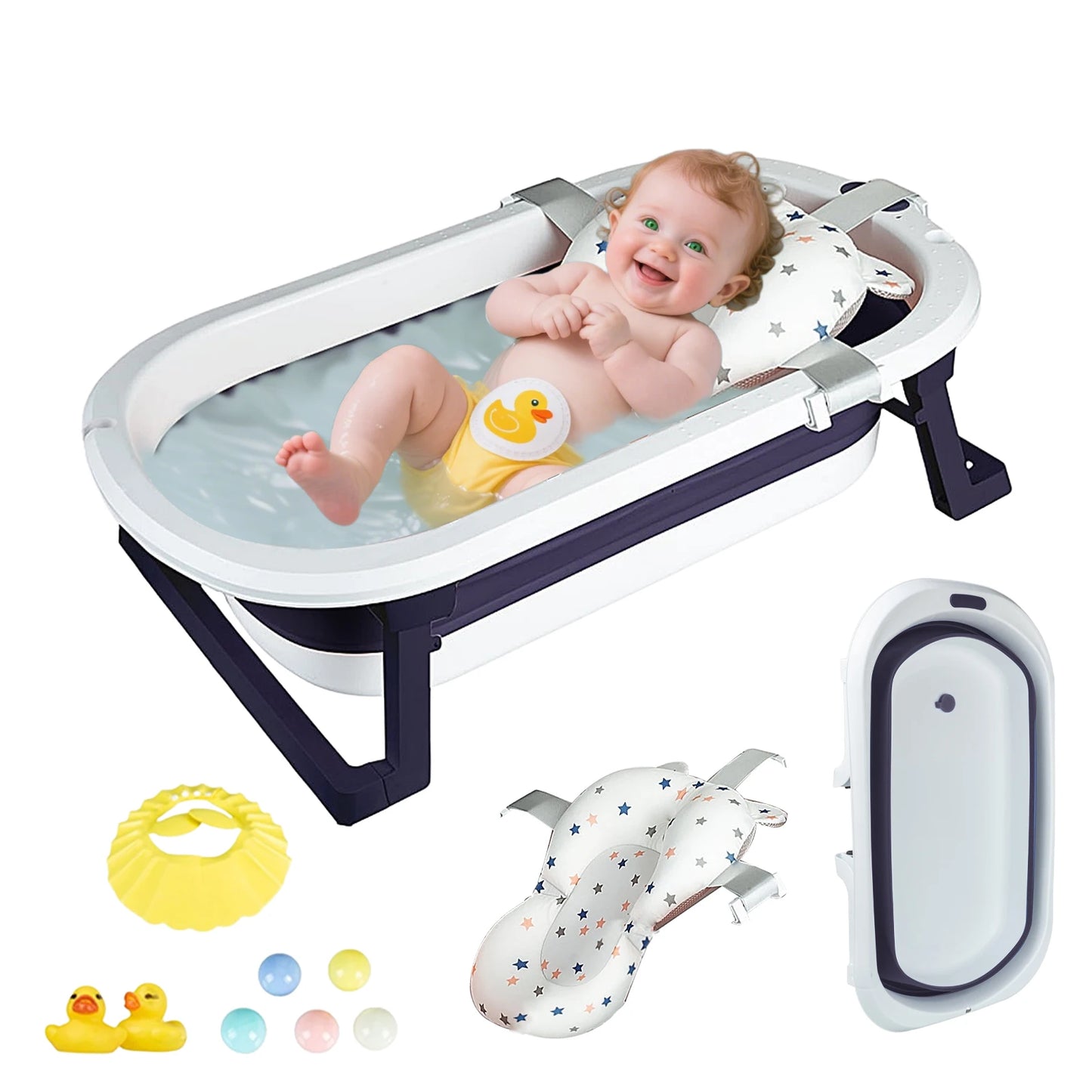 Newborn Collapsible Baby Bathtub Portable Travel Bathtub  Foldable Baby Bathtub Foldable Bath Basin Newborns For Baby 0-36 Month