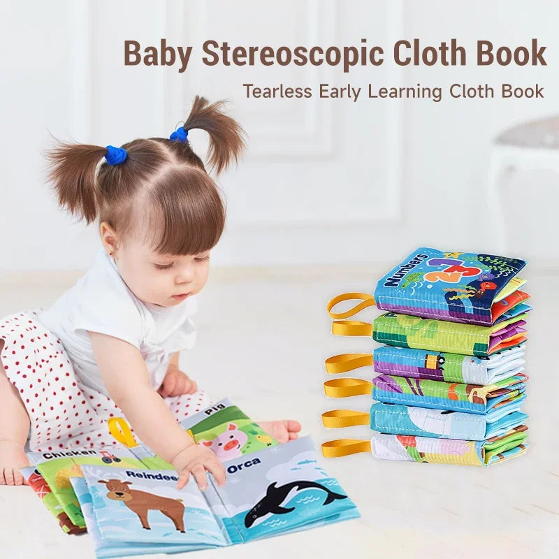 Baby Cloth Book Early Education Toys 0-12 Months Numbers Animal Family Cognitive Toys Soft Baby Books Infant Early Learning Toys