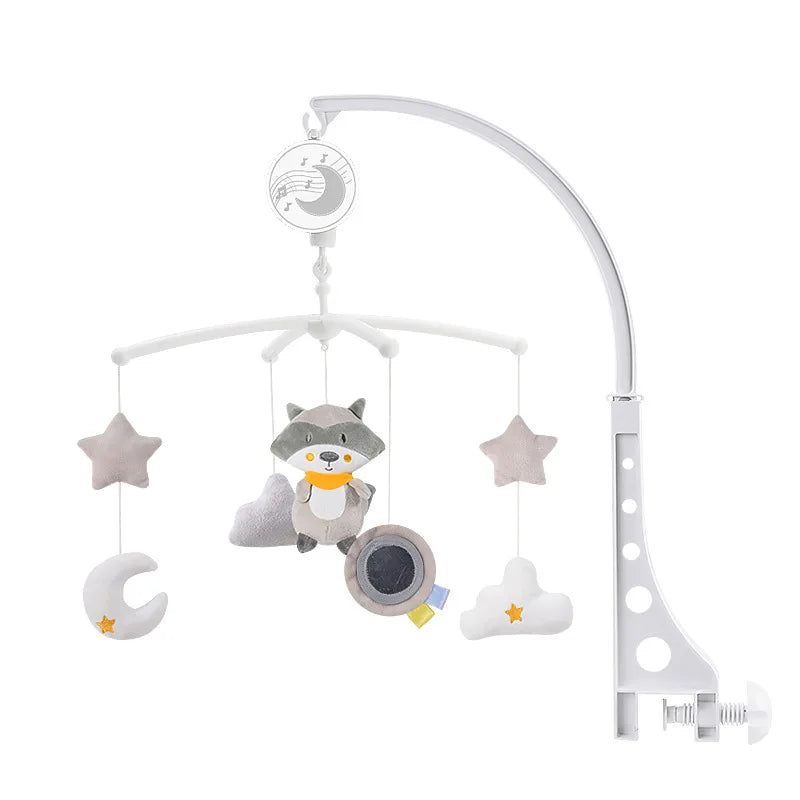 Baby Crib Mobile with Music, Rotating Cot Toy with Soft Hanging Animals for Newborn 0-6-12 Months, Bedside Soother