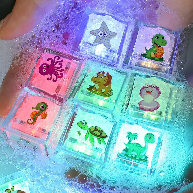 Baby Bath Toys Bathtub LED Light Up Toys Colorful Changing Waterproof Underwater Lights Bath Toys for Boys Girls Birthday Gift