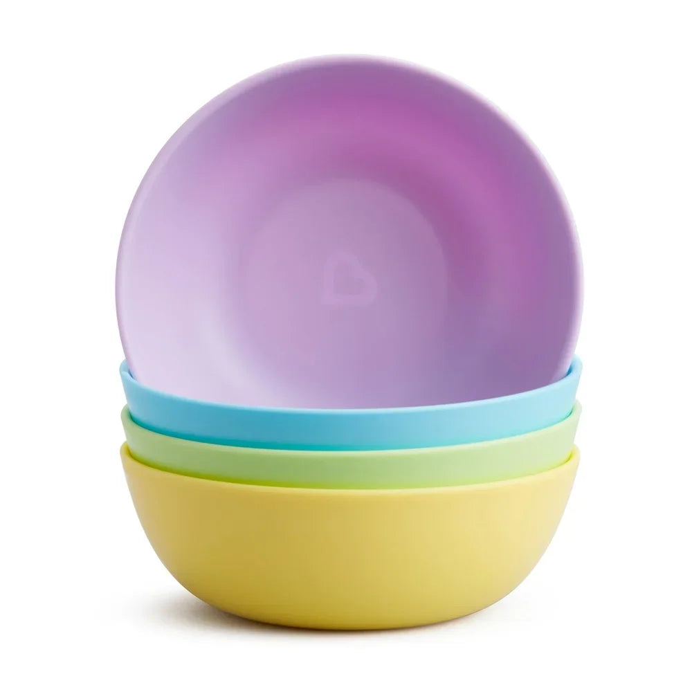 12 Piece Toddler Multi Dining Set BPA Free Stackable Plates Bowls Cups Lightweight Perfect Kids Feeding Meals Snacks