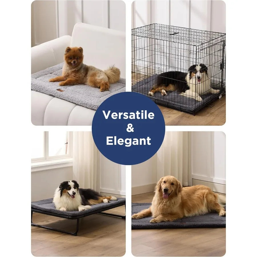 Low Profile Dog Crate Mat Reversible Bed Pad Washable Dog Pad Mat with Ultra Soft Fleece Compact Design Kennel Beds Mats for La