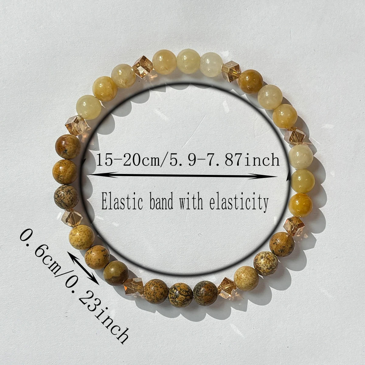 1 Citrine Natural Stone Bracelet Promotes Abundance and Success Unisex Handmade Jewelry 6mm