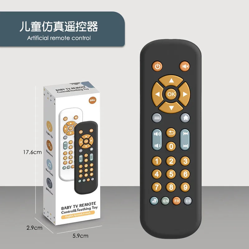 Baby Simulation TV Remote Control Cat Shape Toys Musical Light Sensory Kid Early Educational Learning Montessori Christmas present