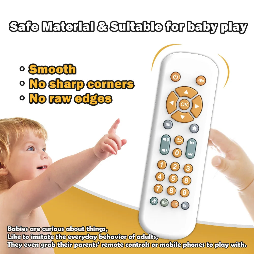 Baby Simulation TV Remote Control Toys Musical Light Sensory Kid Early Educational Learning Montessori Christmas present