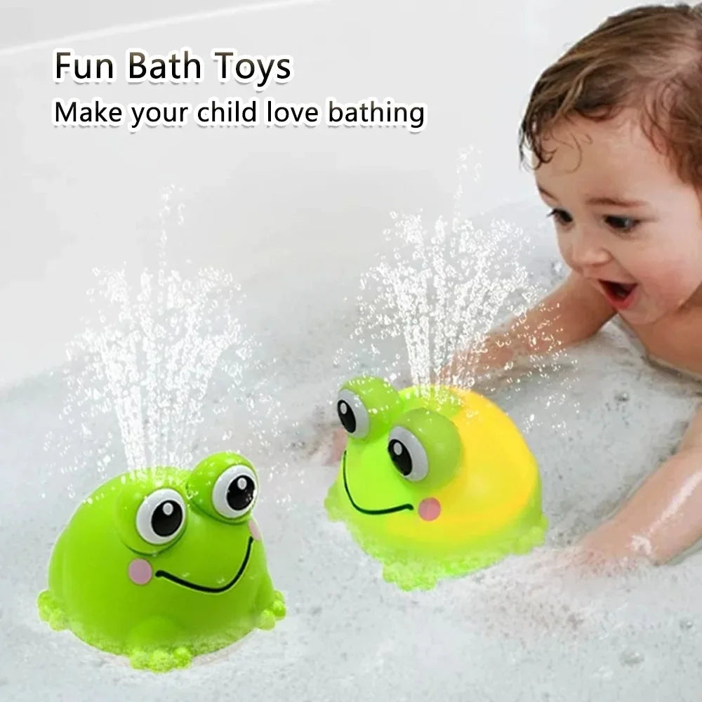 Interactive Baby Bath Toys, Automatic Rotating Whale Frog Spray Ball, Surprise Bathtub Sprinkler for Toddlers