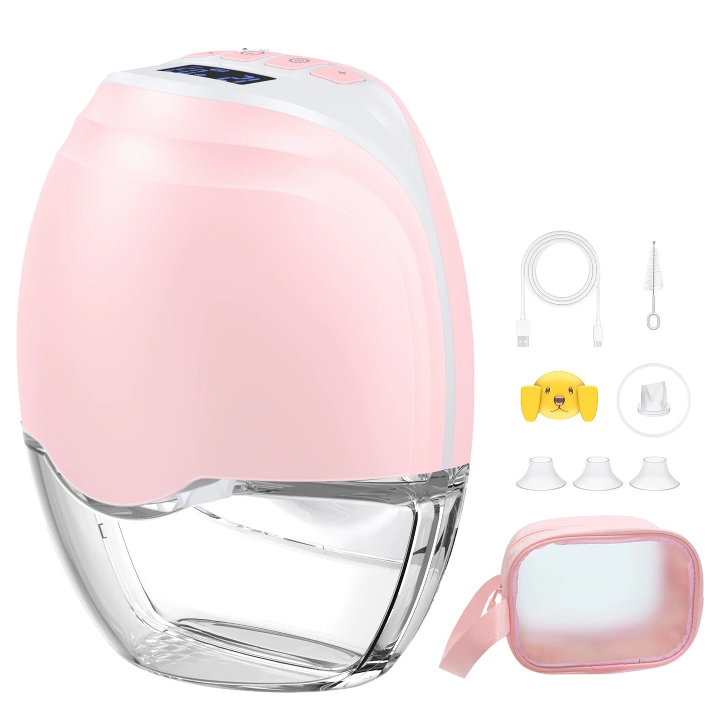 2/1pcs Wearable Breast Pump Hands Free Electric Breast Pumps Slient Comfort Milk Collector BPA-free LED Display 3Modes 12 Levels