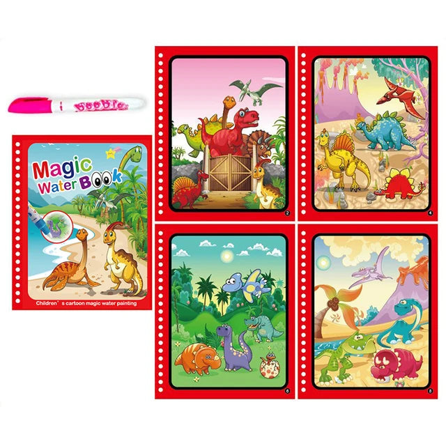Children Learning  Education Toy Magic Water Book with Pen Baby Montessori Toys Drawing Coloring Books for Kids 2 to 4 Years Old