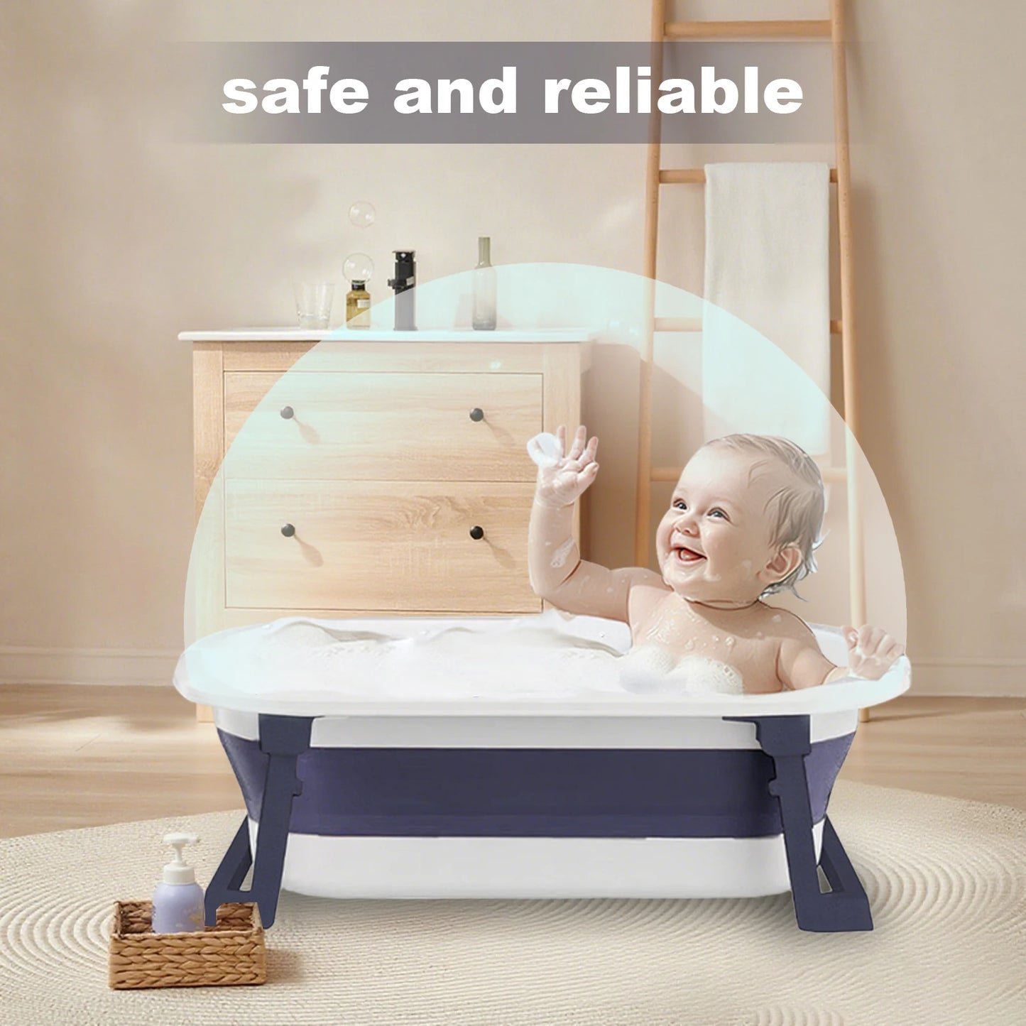 Newborn Collapsible Baby Bathtub Portable Travel Bathtub  Foldable Baby Bathtub Foldable Bath Basin Newborns For Baby 0-36 Month