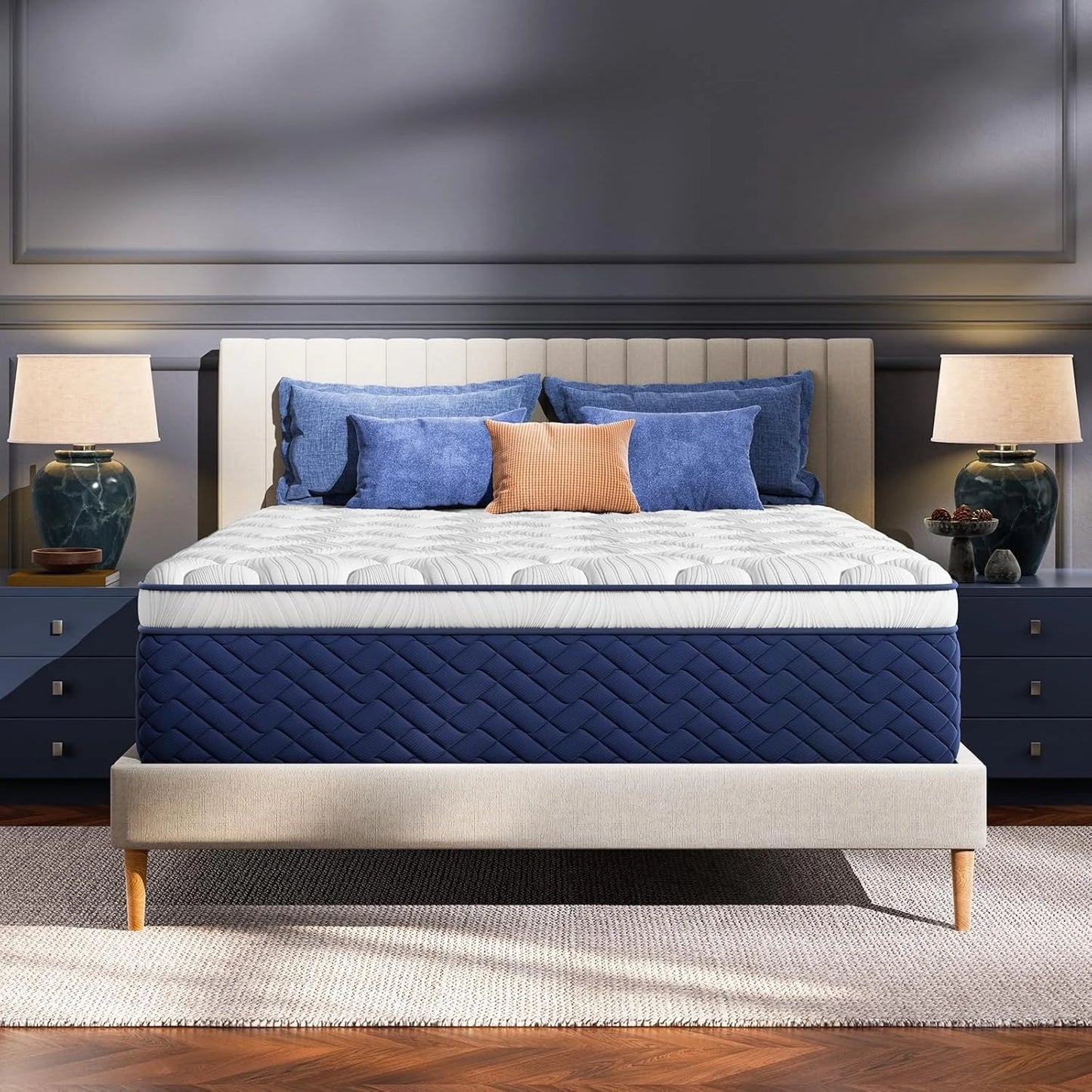 Extra Firm King Mattress 12 Inch - Hotel Collection Hybrid Mattress with 7-Zone Support for Spinal Alignment & Back, Customized