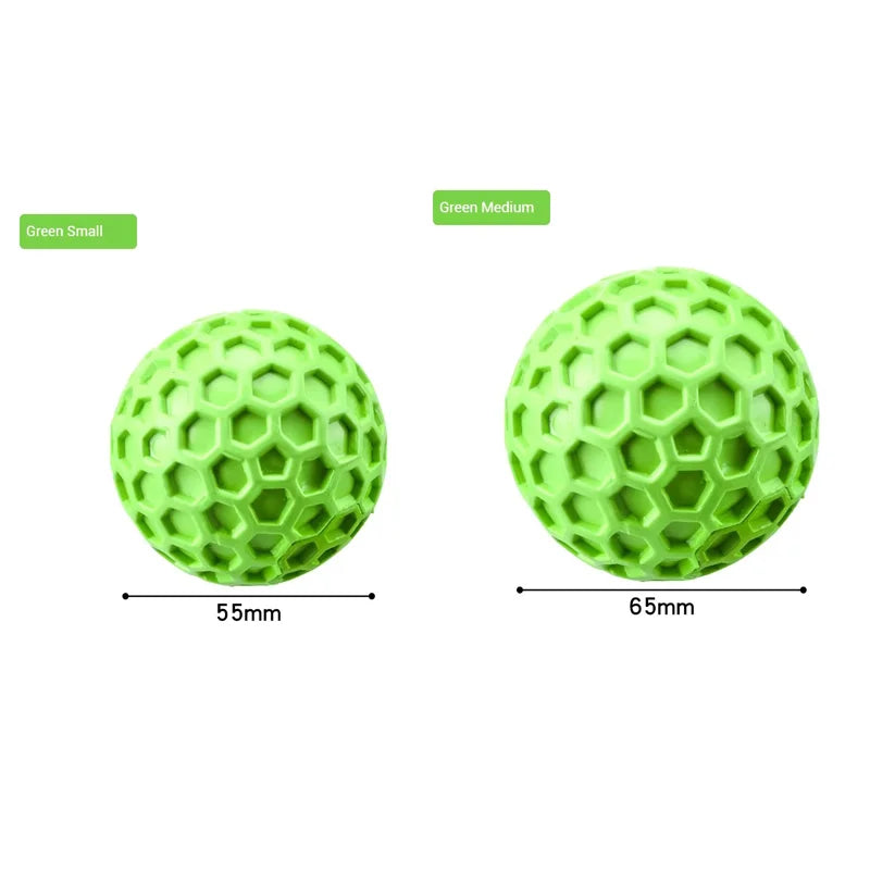 New Dog Toys Bite Resistant Interactive Throwing Sound Honeycomb Balls Natural Rubber Teething Clean Teeth Toys Pet Products