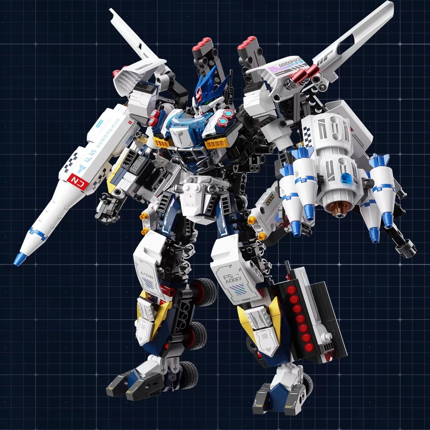 Building blocks car transforming robot toy, DIY assembly model