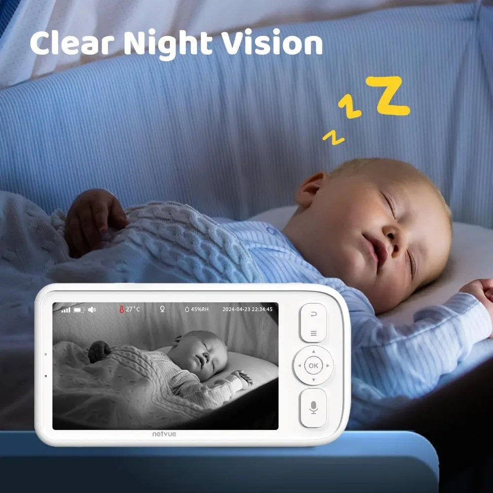 Peekababy Baby Camera Monitor Video - Baby Monitor with Camera and Audio, 5" Display, 2-Way Talk, 4 in 1 Bracket Meets The Need