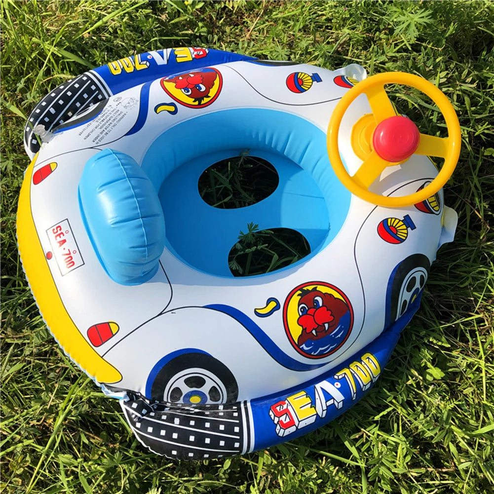 Baby Swimming Seat Ring Inflatable Toys Floating Sun Shade Toddler Swim Circle Fun Pool Bathtub Summer Beach Party Water Toys