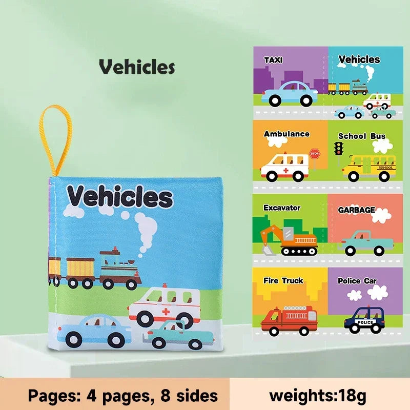 Baby Cloth Book Early Education Toys 0-12 Months Numbers Animal Family Cognitive Toys Soft Baby Books Infant Early Learning Toys