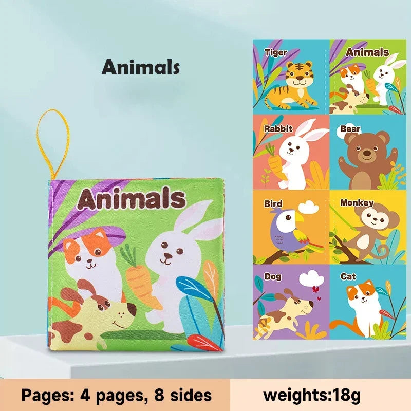 Baby Cloth Book Early Education Toys 0-12 Months Numbers Animal Family Cognitive Toys Soft Baby Books Infant Early Learning Toys