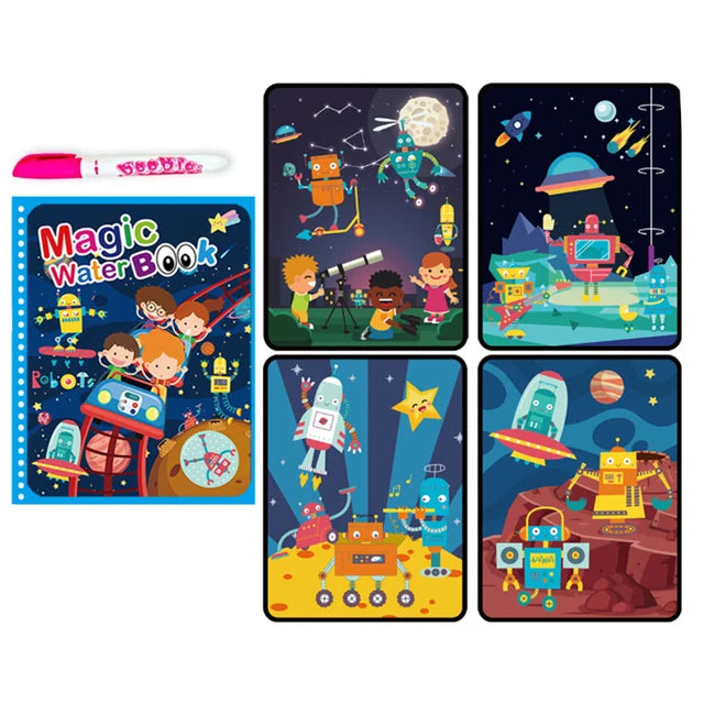 Children Learning  Education Toy Magic Water Book with Pen Baby Montessori Toys Drawing Coloring Books for Kids 2 to 4 Years Old