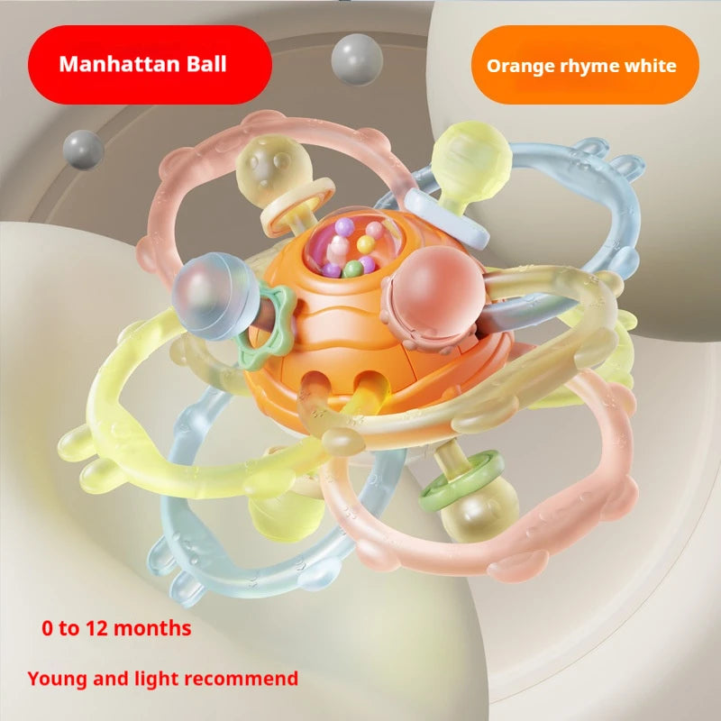 Baby Toy Manhattan Round Ball Soft Silicone Hand Grab Ball Rattle Infant Chewable Teethers Toys For Infant 0-12months