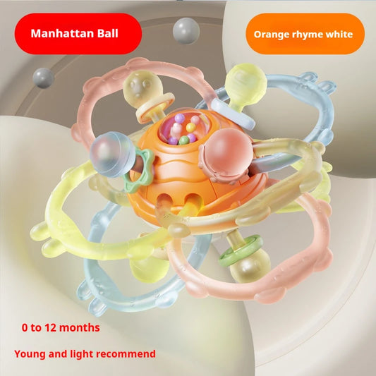 Baby Toy Manhattan Round Ball Soft Silicone Hand Grab Ball Rattle Infant Chewable Teethers Toys For Infant 0-12months