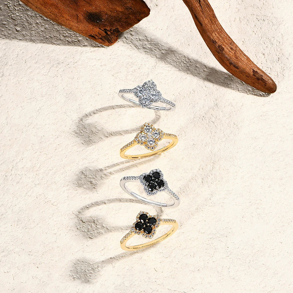 ATTAGEMS Full D VVS1 Moissanite Ring 100% S925 Sterling Silver for Woman Girl Birthday Party Jewelry Gifts Shipping from the USA