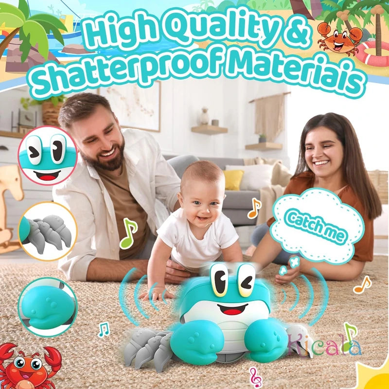 Crawling Crab Baby Toys Sensory Interactive Music Gifts for Boy Girl Toddler Escape Induction Sound Development Toy