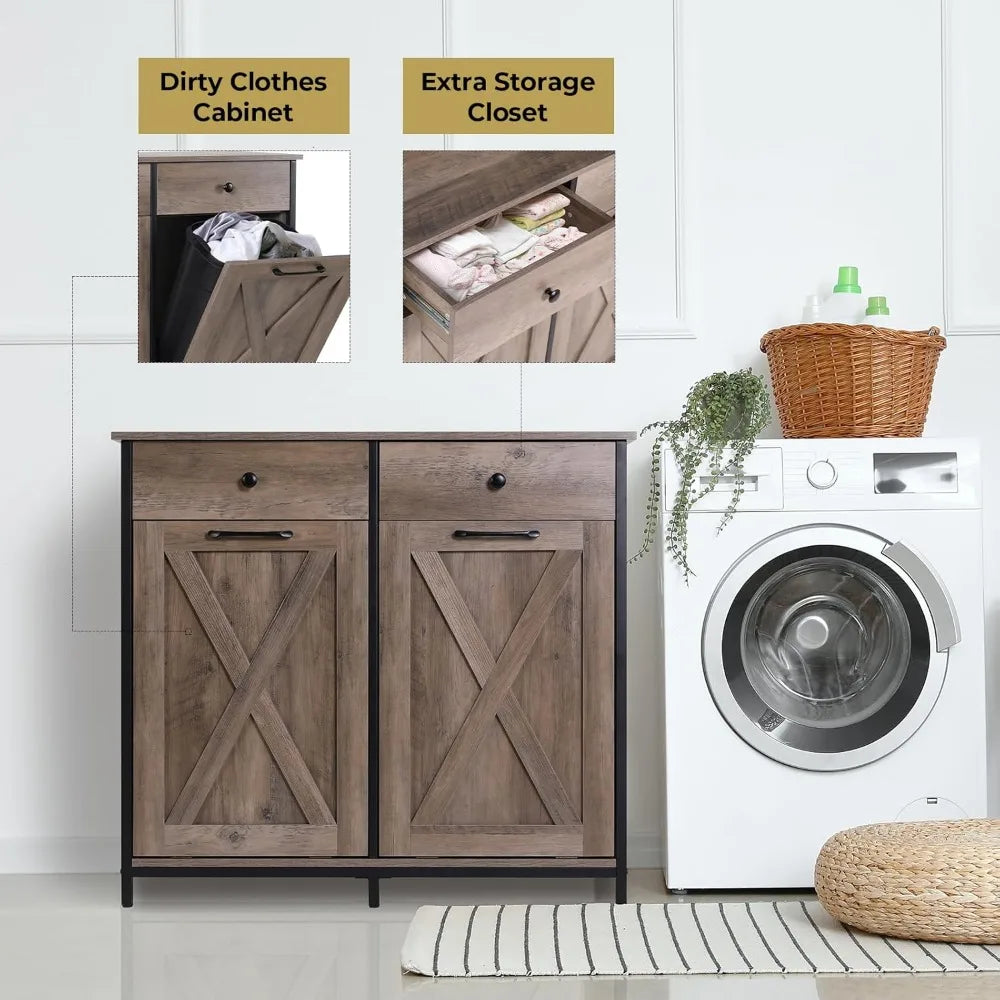 20 gallon tilt-out waste bin cabinet - pet-resistant kitchen recycling storage