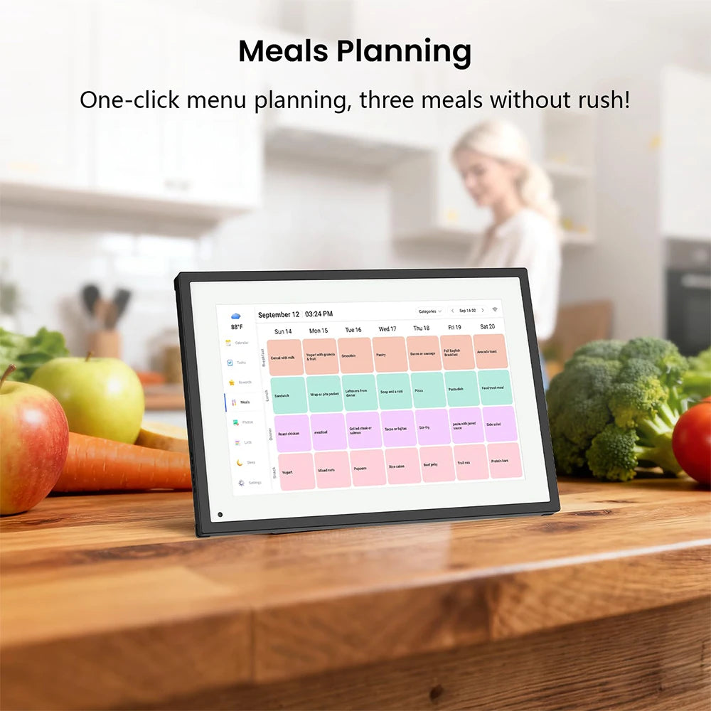 10.1" Digital Calendar Person Family Schedule Planning Interactive Touchscreen Smart Daily Weekly Monthly Planner Shared Album
