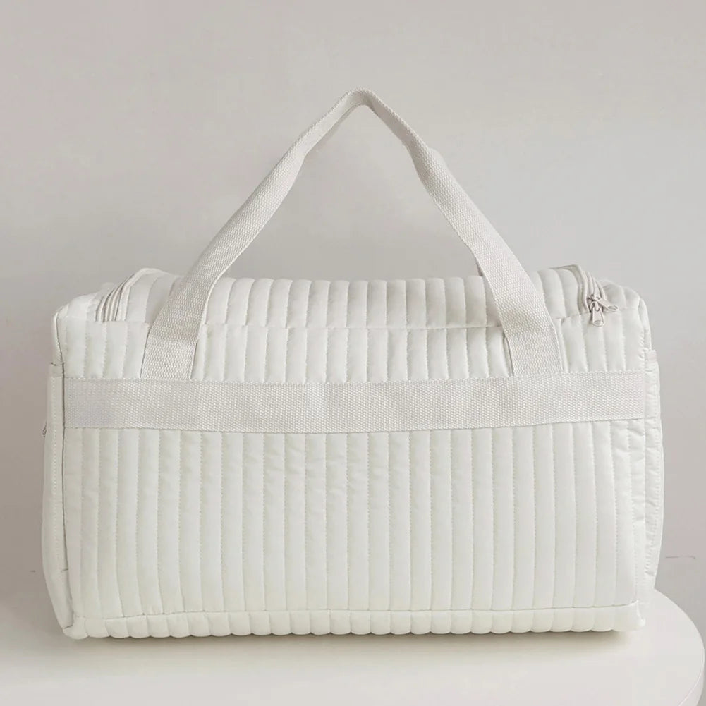 Quilted Baby Diaper Bag Large Capacity Weekender Bag Travel Bag for Hospital and Weekender Travel