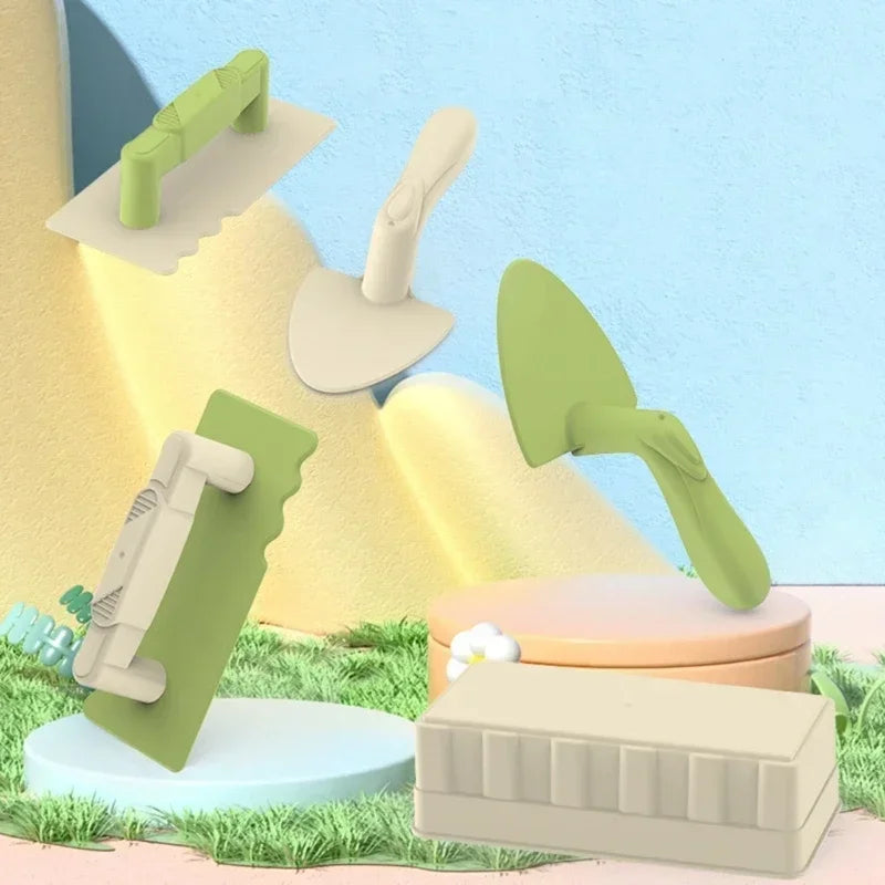 Children Beach Toys Set Shovel Digging Tools Castle Building Sand Brick Walls Molds Tools Summer Outdoor Family Interactive Toys