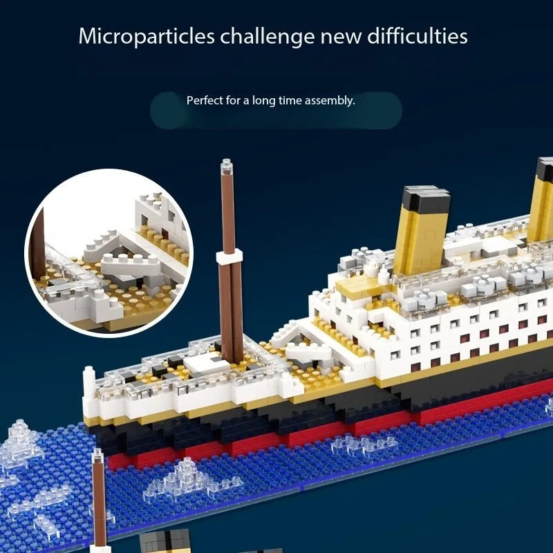 Titanic Building Blocks Cruise Ship Luxury Iceberg Mini Assemble Bricks Model City DIY Model Bricks Toys Kits For Holiday Gifts