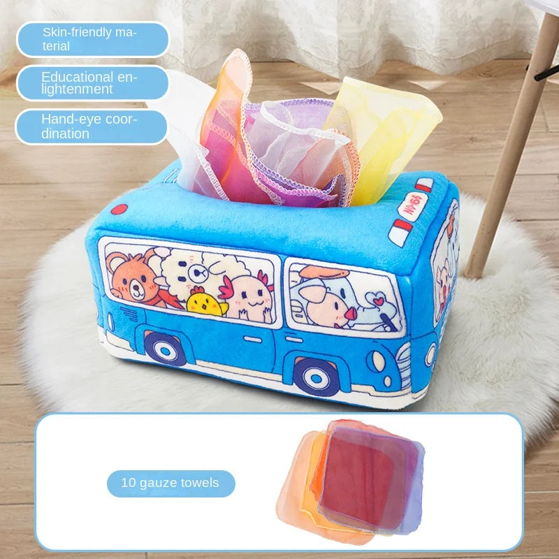 Baby Montessori Toy, Magic Tissue Box, Educational Learning Activity Sensory Toy For Kids Finger Exercising Busy Board Baby Game