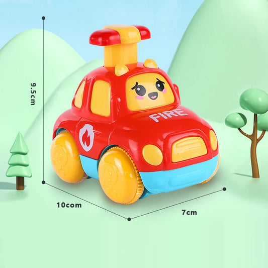 Baby Animal Car Toys Toddlers Press and Go Gear Car 1 2 3 Years Old Pull Back Car Light Up Toy Birthday Gift for Kids Boys & Girls