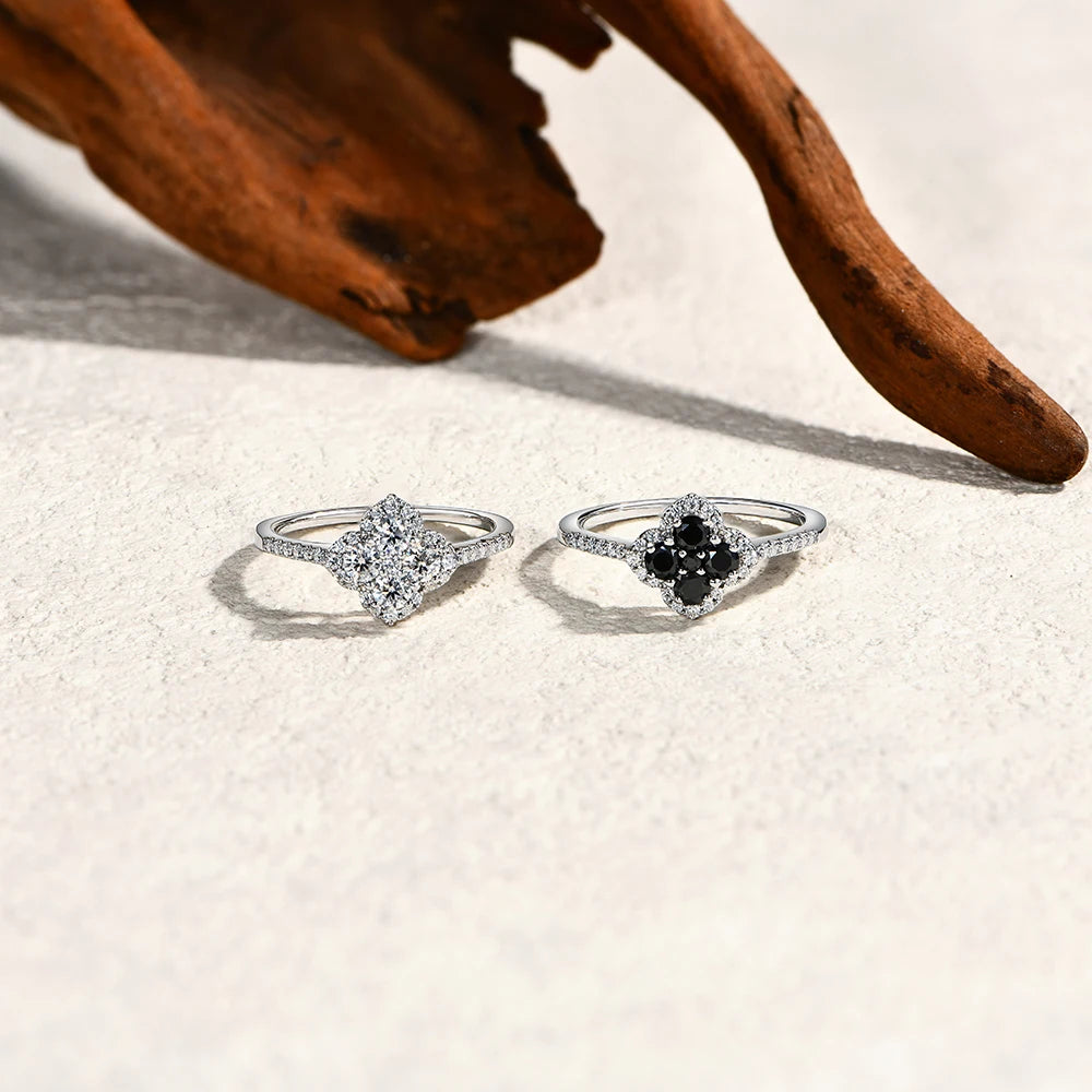 ATTAGEMS Full D VVS1 Moissanite Ring 100% S925 Sterling Silver for Woman Girl Birthday Party Jewelry Gifts Shipping from the USA