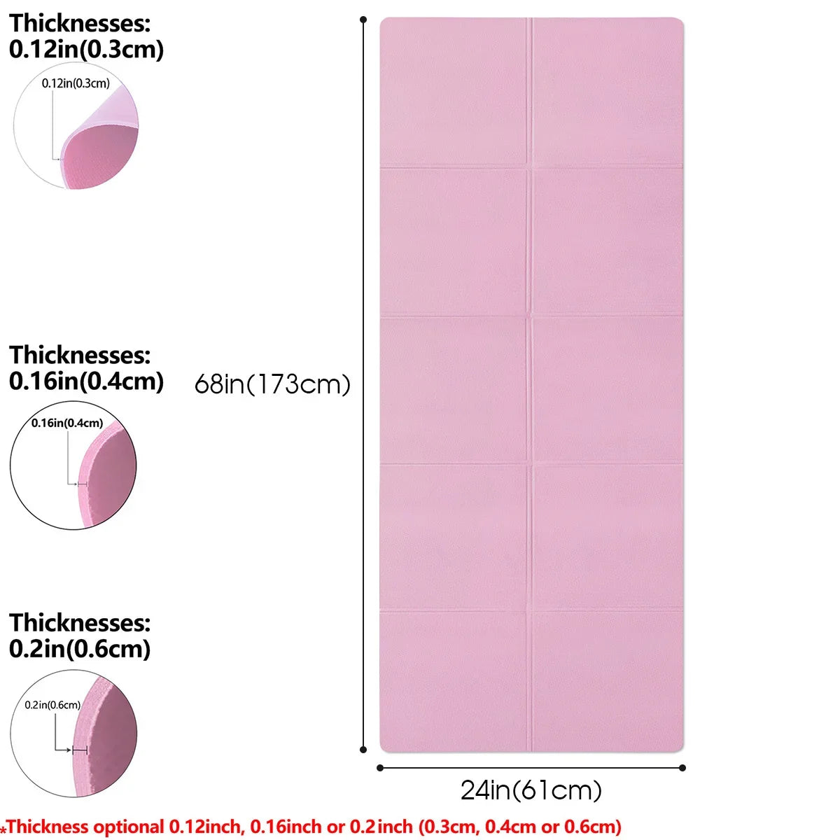 Yoga Mat Pilates Fitness Mat 3/4/6mm Thicknes Non Slip Yoga Cushion Travel Fitness Exercise Pad for Women Home Gym Floor Workout