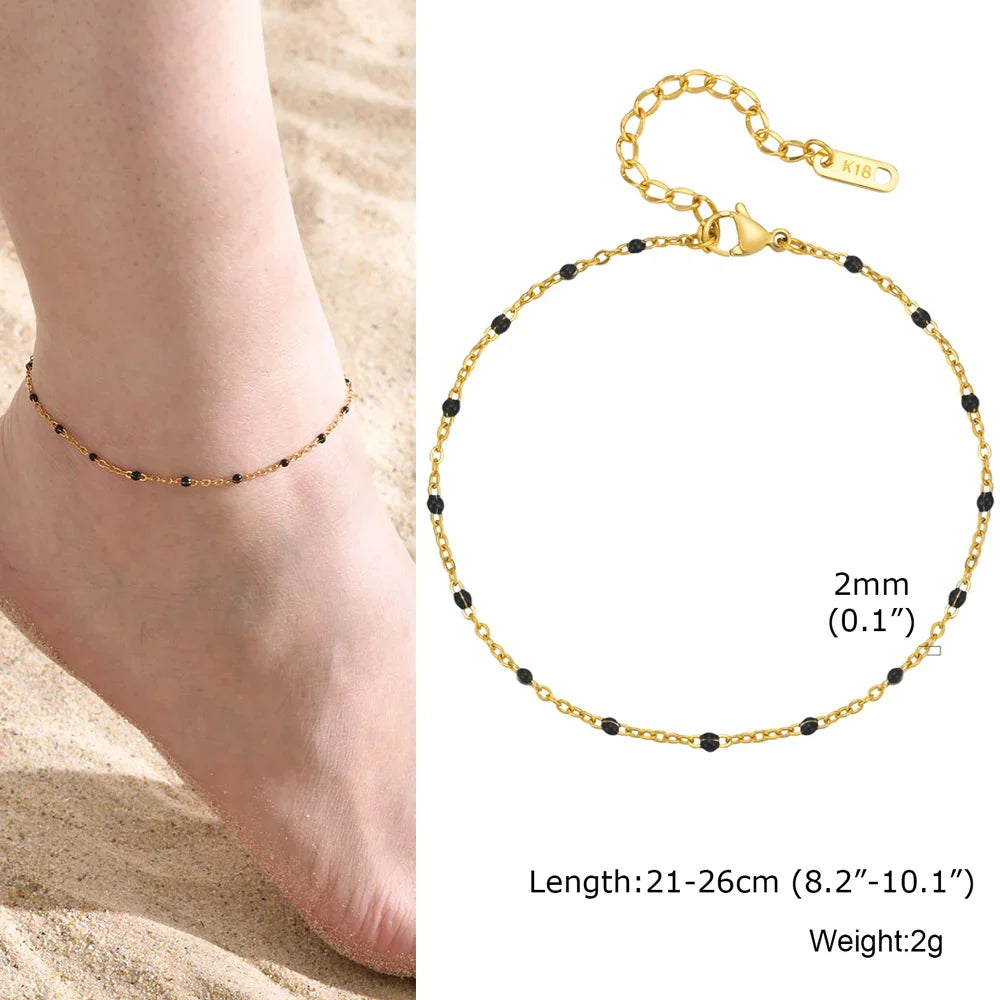 Stainless Steel Heart Anklets for Women, Gold Plated Delicate Anklet Bracelet, Light Luxury Foot Jewelry Party Gifts for Girl