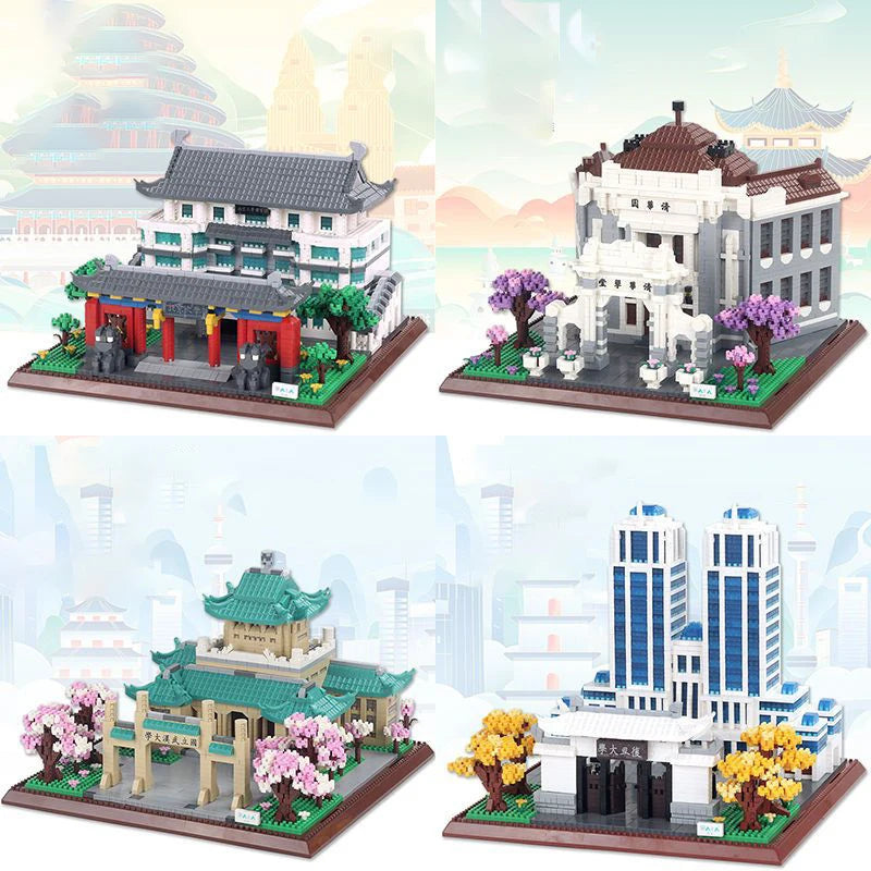 Toys 1560 Pieces, Famous Four Famous Building Blocks, Abs Materials, Mixed Color Building Blocks Assembly, Creative Campus Building B