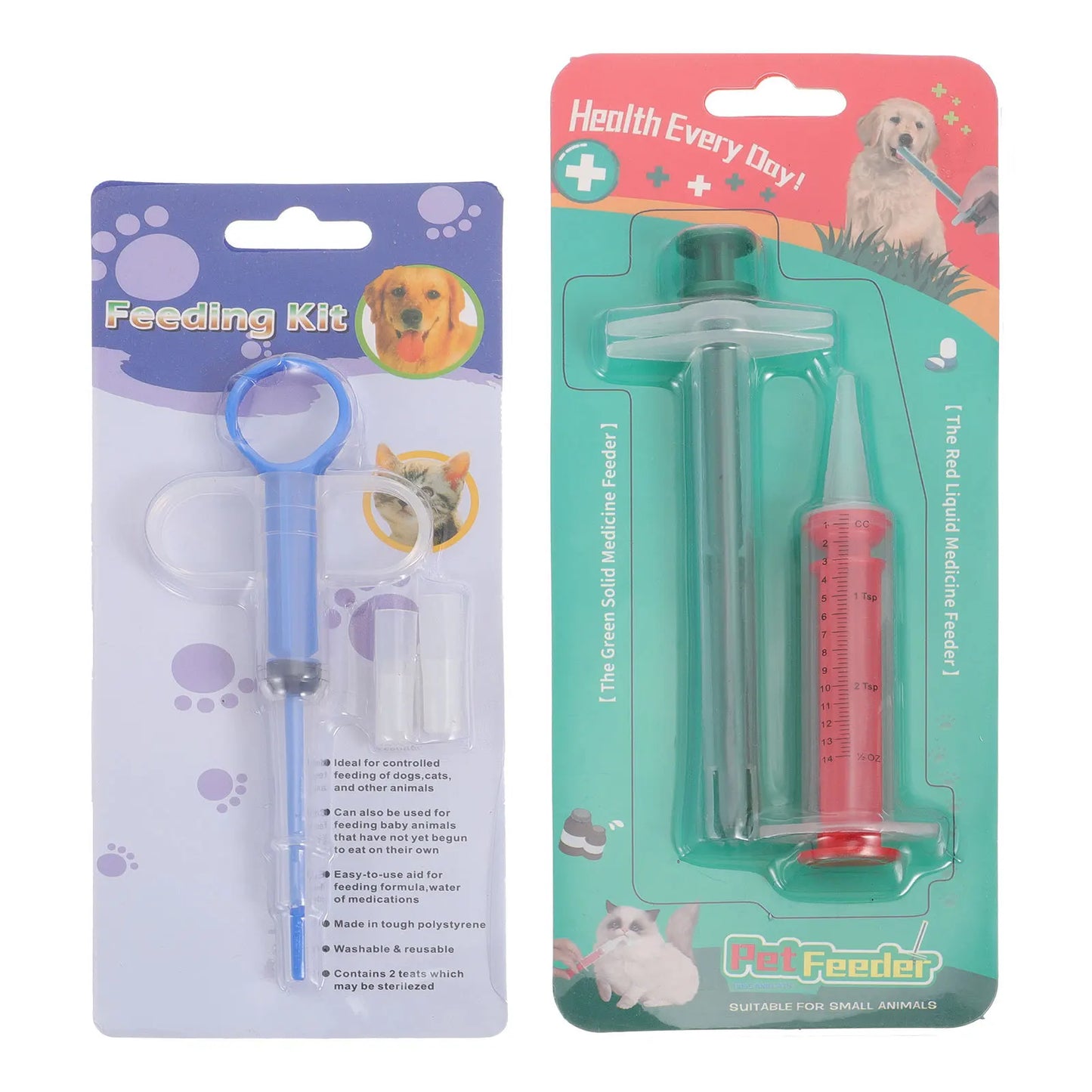 2 Sets Pet Pill Feeders Durable Safe Pet Medicine Feeders for Cats Dogs Practical Capsule Dispensers Oral Feeding Tools
