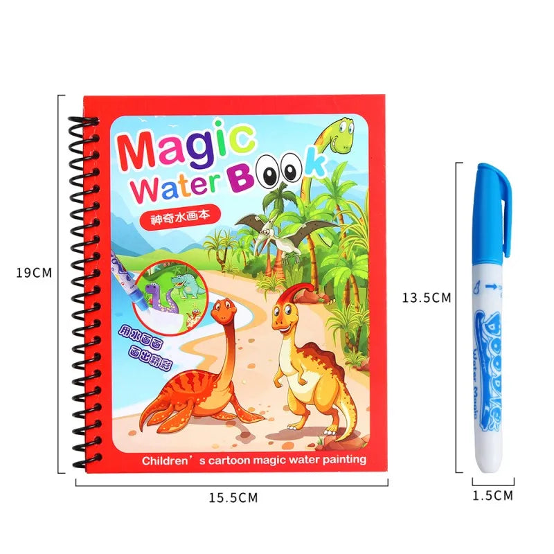 Children Learning  Education Toy Magic Water Book with Pen Baby Montessori Toys Drawing Coloring Books for Kids 2 to 4 Years Old